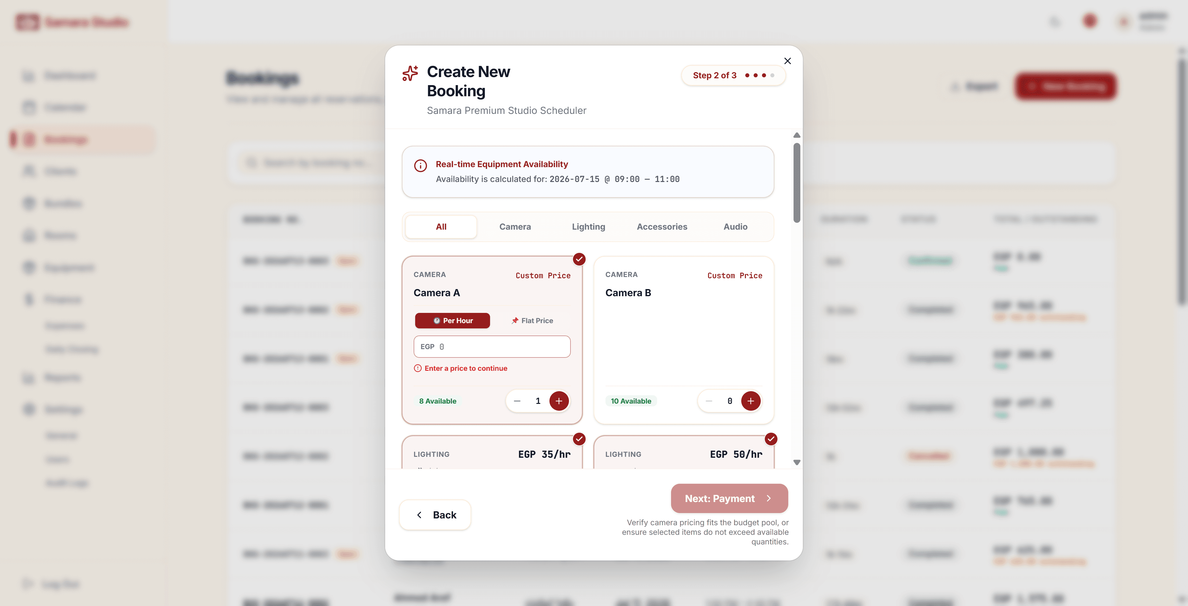 Booking Wizard (Step 4) โ Invoice breakdown, deposits, and payment collection