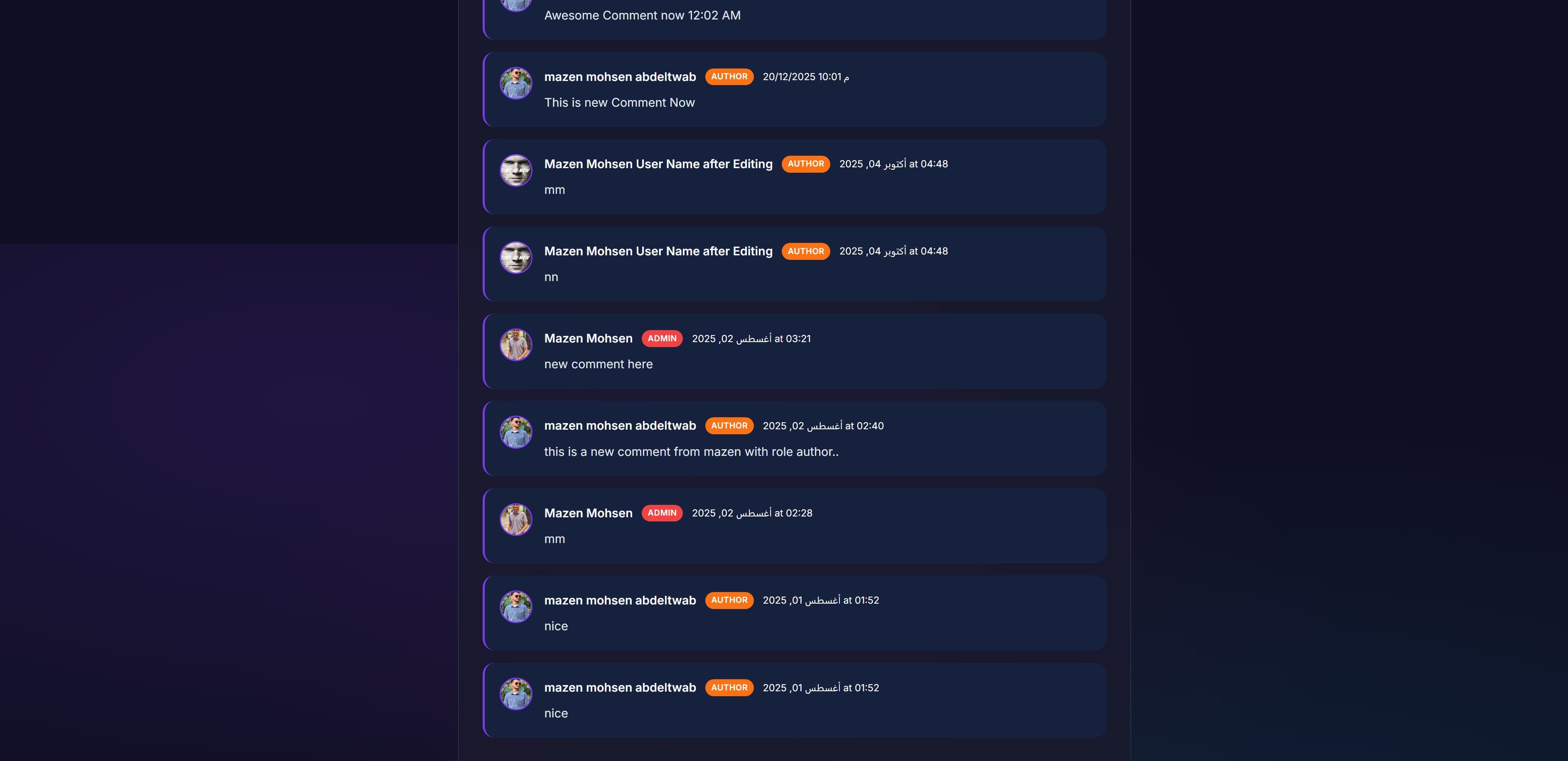 Blogify — Comments section